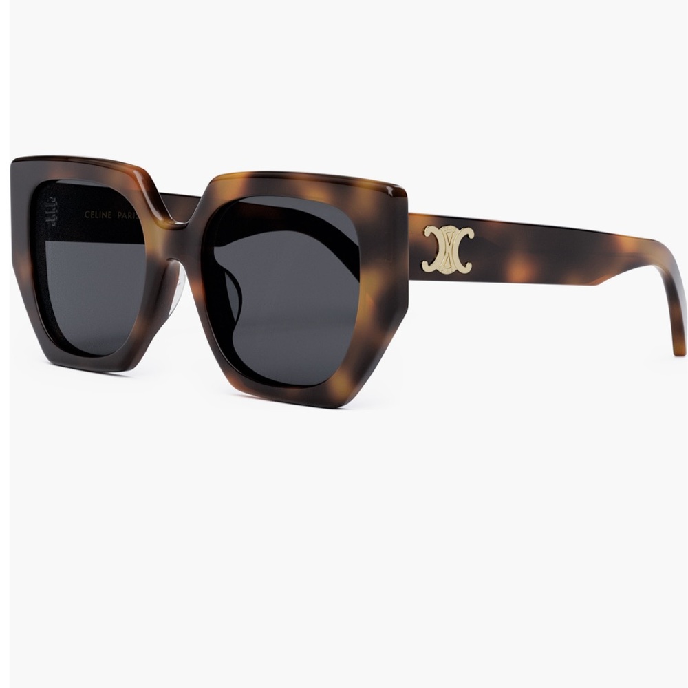 Celine Triomphe 55mm Butterfly Sunglasses in Blonde Havana / Smoke